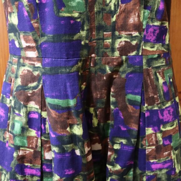 Lavia Colorful Abstract Fit n Flare Mini Dress Large - Picture 5 of 12